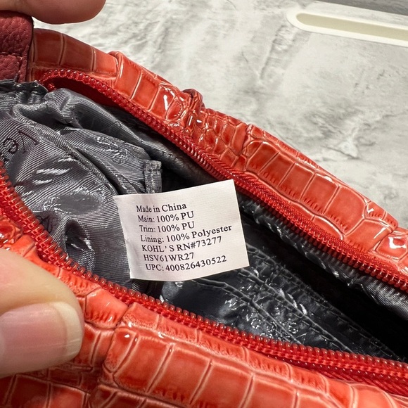 Simply Vera Vera Wang~Salmon~Faux Leather~Clutch~Wristlet~Wallet~Bag - Picture 7 of 7